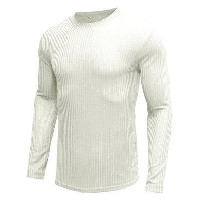 Herren Langarmshirt Rippstrick Rundhals Modern Berlin Style