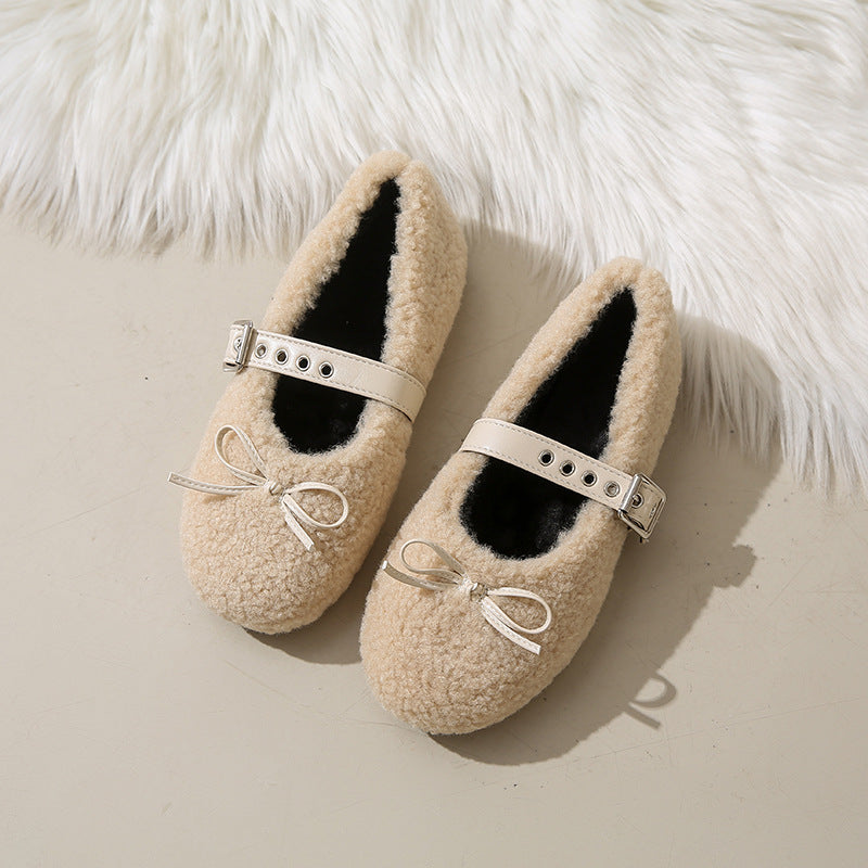 Damen Ballerinas Weich Bequem mit verstellbarem Riemen