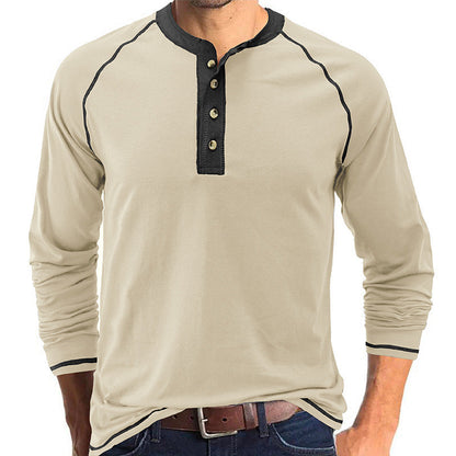 Herren Langarmshirt Mit Kontrastdetails Modern