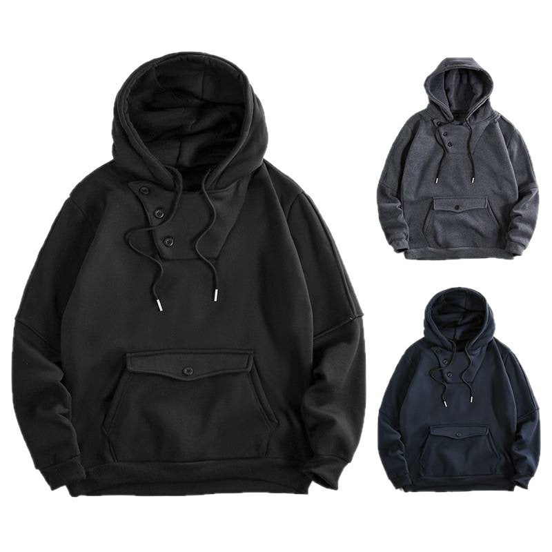 Herren Kapuzenpullover Lässig mit Taschen und Knöpfen
