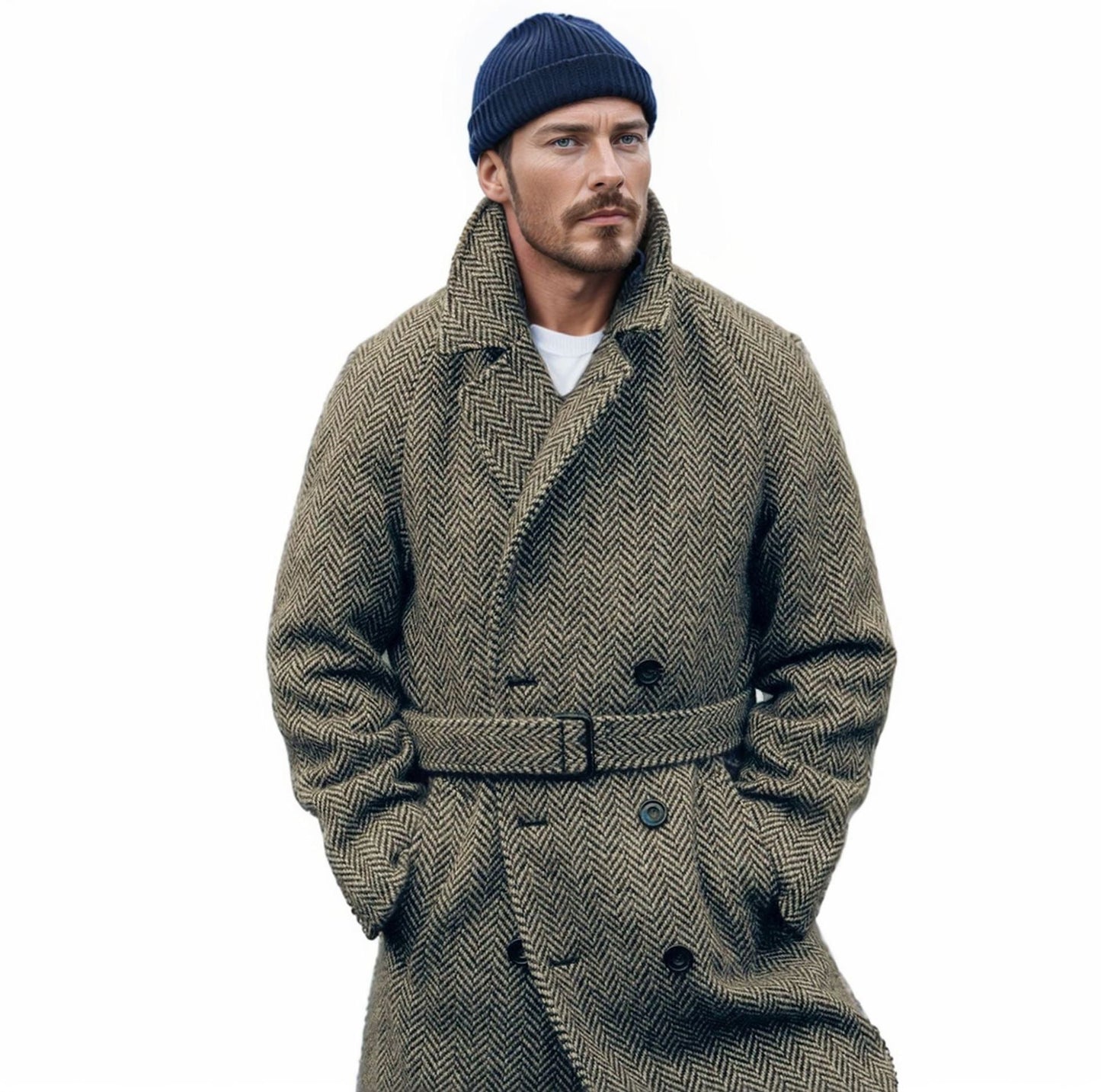 Herren Dufflecoat Elegant Modern mit Taschen