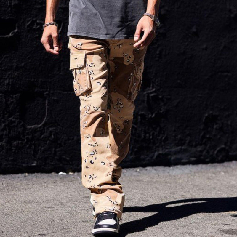 Herren Cargohose Modern Tierdruck mit Seitentaschen