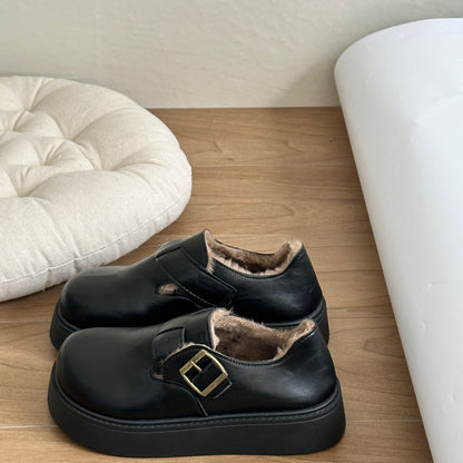 Damen Mokassins Bequem Schnallenverschluss Komfort Schuhe