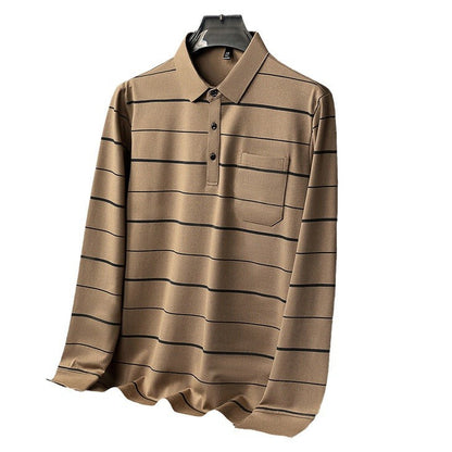 Herren Poloshirt Kurzarm Streifenmuster Elegant Modern