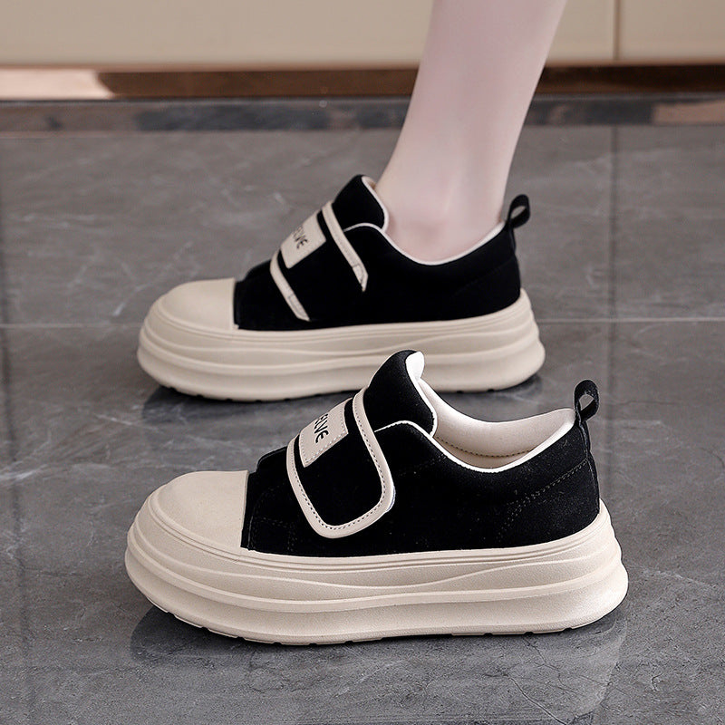 Damen Sneaker Bequem Klettverschluss Weiche Sohle