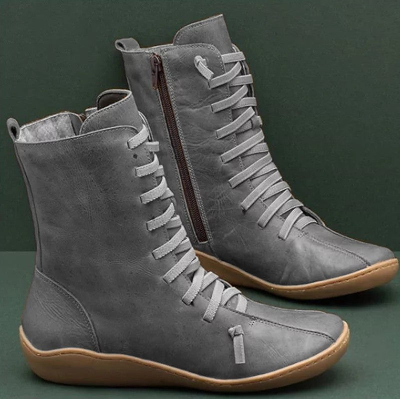 Damen Schnürstiefel Rutschfest Elastisch Winterstiefel