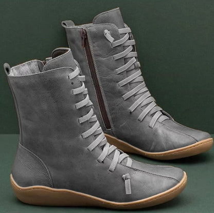 Damen Schnürstiefel Rutschfest Elastisch Winterstiefel