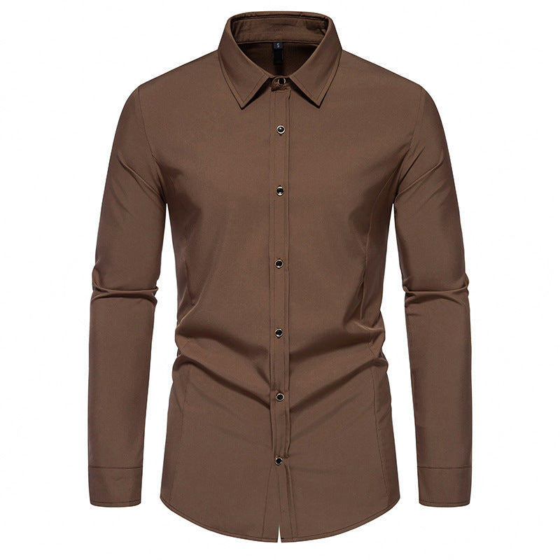 Herren Langarmhemd Elegant Slim Fit Modern