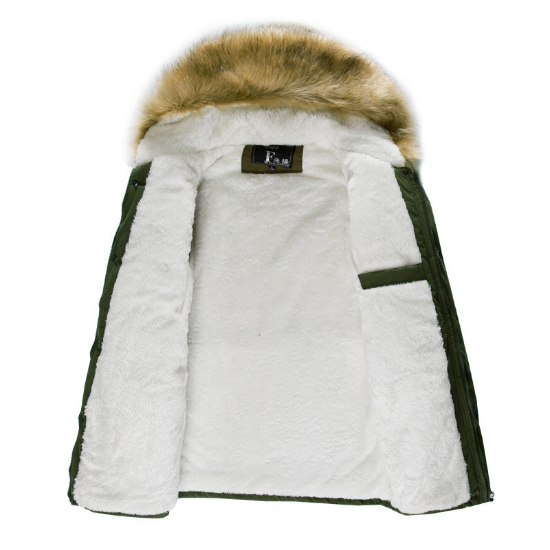 Herren Winterjacke Stylisch Mit Abnehmbarer Kapuze Schwarz