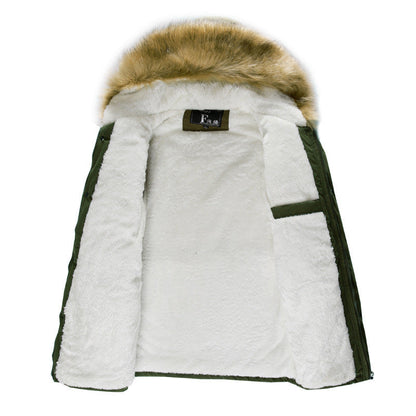 Herren Winterjacke Stylisch Mit Abnehmbarer Kapuze Schwarz