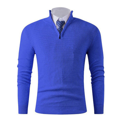 Herren Pullover Strick Modern Stehkragen