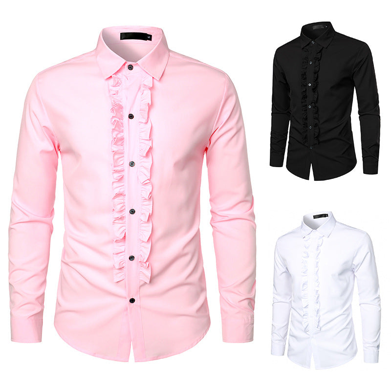 Herren Rüschenhemd Elegant Modern Slim Fit - BerlinGlamour