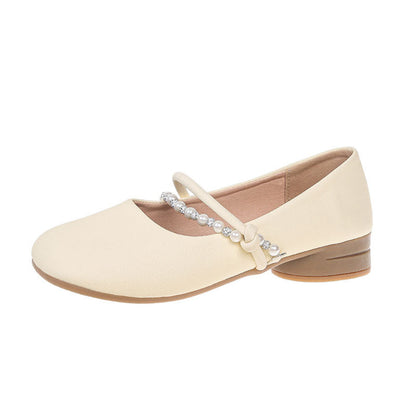 Damen Ballerinas Elegantes Design Perlen Detail