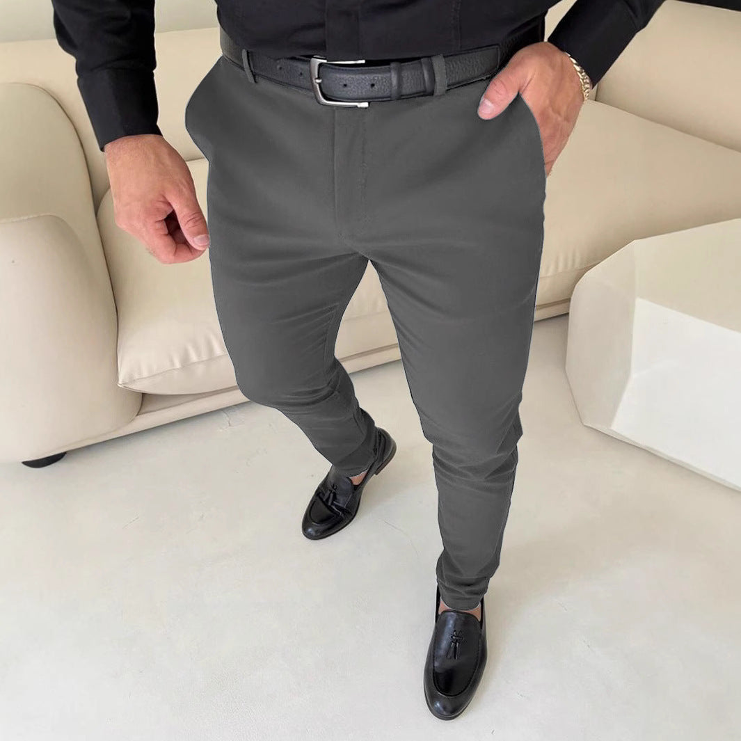 Herren Chinohose Slim Fit Elastisch Mit Taschen