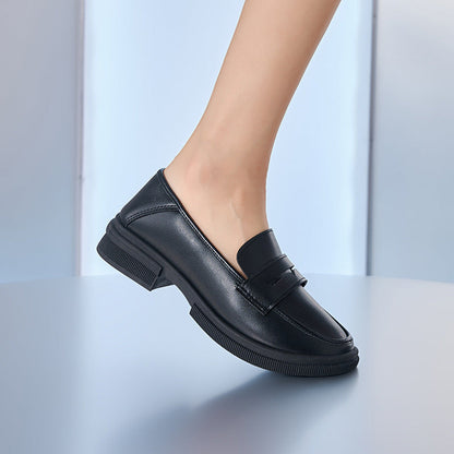 Damen Mokassins Elegante Rutschfeste Sohle Schwarz Mode
