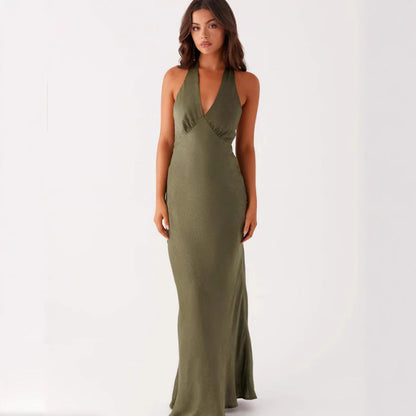 Damenkleid Elegantes Wickelkleid V-Ausschnitt Slim Fit