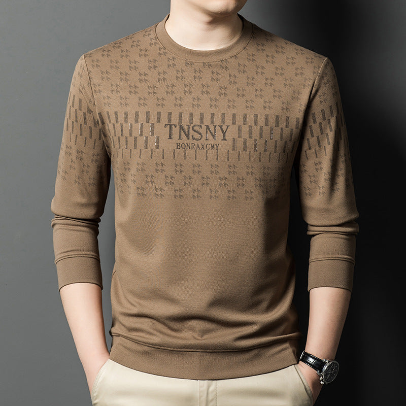 Herren Pullover Modern Rundhals Strukturiert Grau - BerlinGlamour