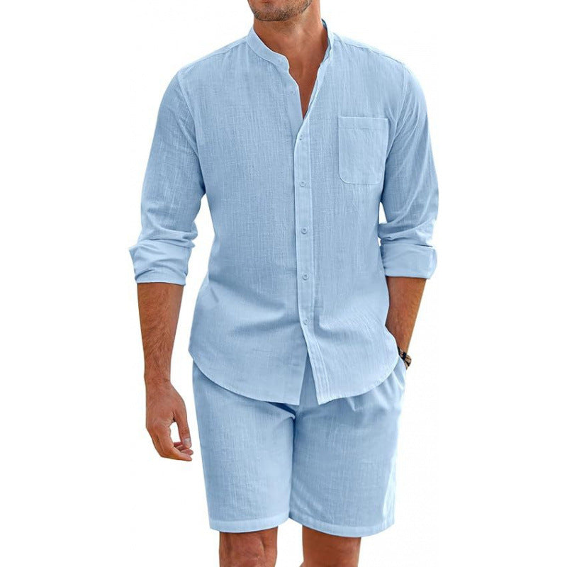 Leichtes Leinenhemd Herren Sommer mit passenden Shorts