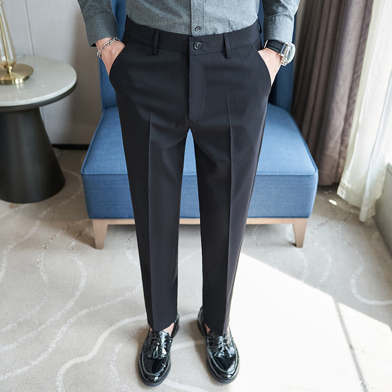 Herren Anzughose Slim Fit Streifenmuster Elegant