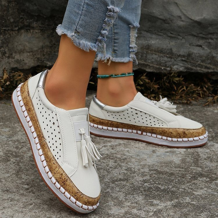 Damen Sneaker Atmungsaktiv Komfortabel mit Fransen