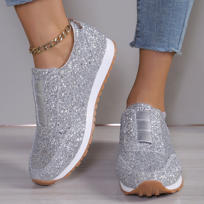Glitzer Sneaker Damen Schuhe Trendy Mode