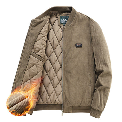 Herren Bomberjacke Isoliert Warm Stehkragen Modern - BerlinGlamour