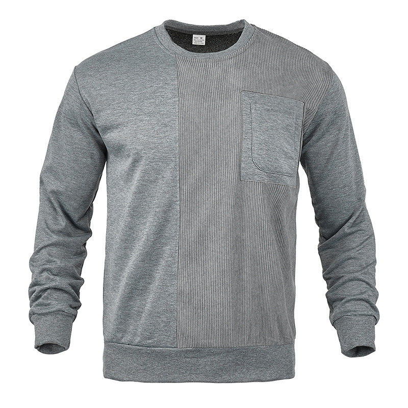 Herren Sweatshirt Modern mit Struktur Optik und Brusttasche