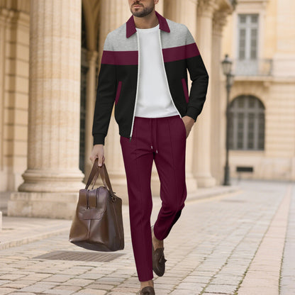Herren Freizeitjacke Modern Lässig mit Kontraststreifen
