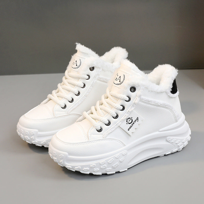 Damen Winter Sneaker High-Top Flauschig Rutschfest