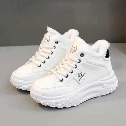 Damen Winter Sneaker High-Top Flauschig Rutschfest