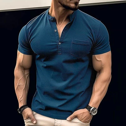 Herren Hemd Kurzarm Doppeltknopf Modern Berlin Style