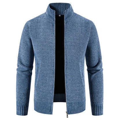 Herren Strickjacke Modisch Reißverschluss Kragen