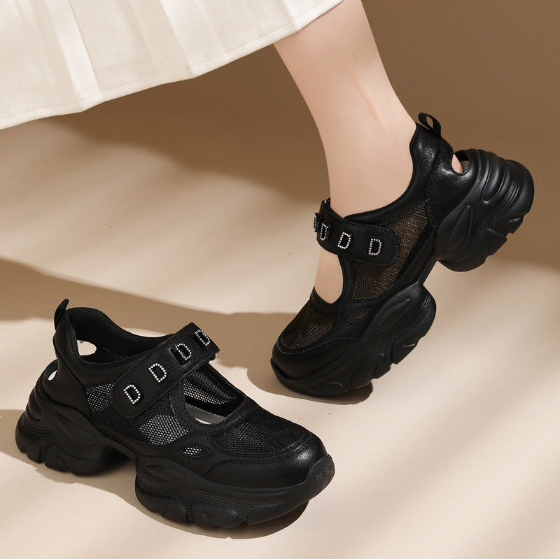 Damen Sneaker Sportlich Komfortabel Mit Verstellbarem Riemen - BerlinGlamour