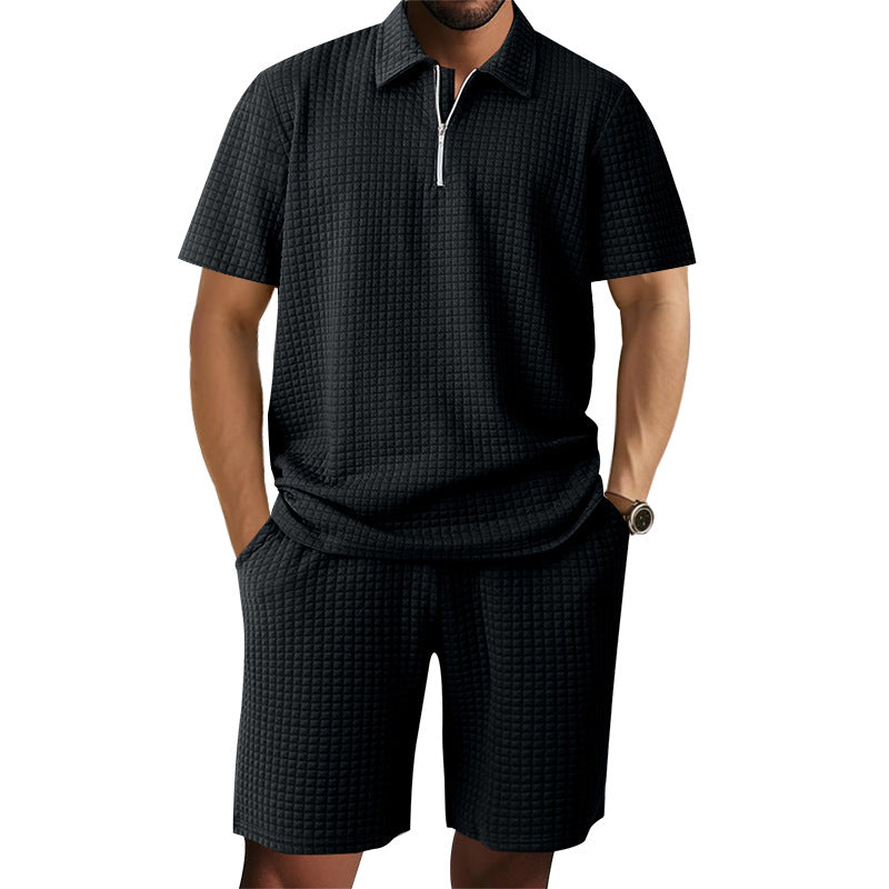 Herren Kurzarm Set Elastisch Modern Strukturiert