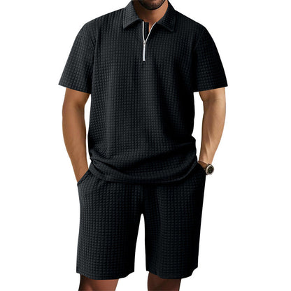 Herren Kurzarm Set Elastisch Modern Strukturiert