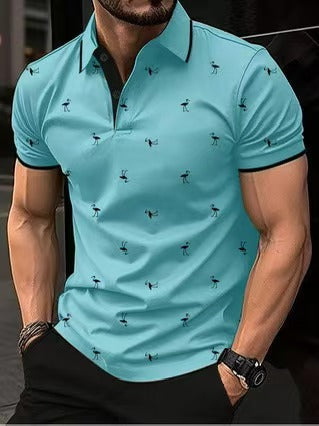 Herren Poloshirt Stilvoll Hochwertig Mustered