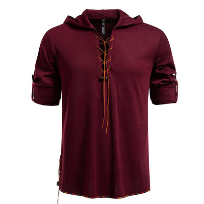 Herren Hoodie Lässig mit Schnürung Modern