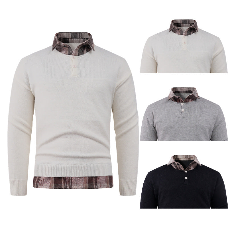 Herren Pullover Mit Hemdkragen Elegantes Design