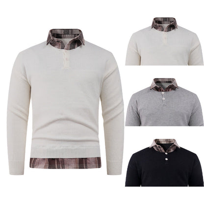 Herren Pullover Mit Hemdkragen Elegantes Design