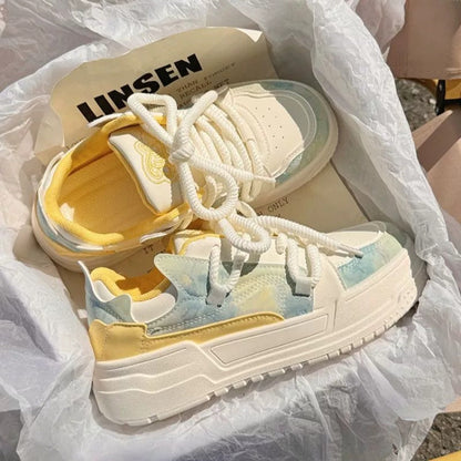 Damen Sneaker Chunky Bequem atmungsaktiv Weich
