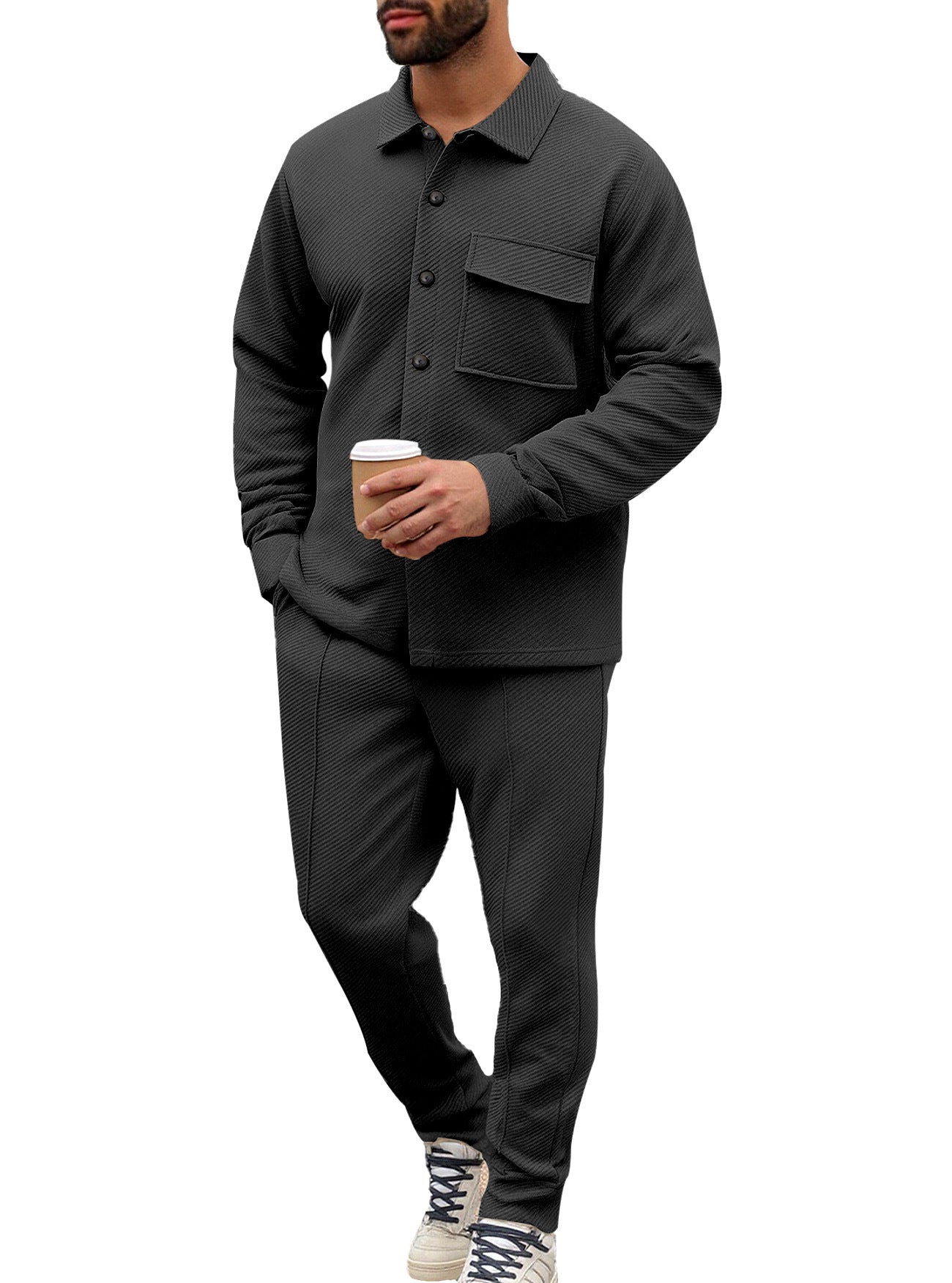 Herren Freizeitanzug Lässig Mit Taschen Modern