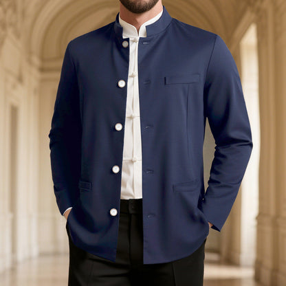 Herren Blazer Stehkragen Modern SlimFit