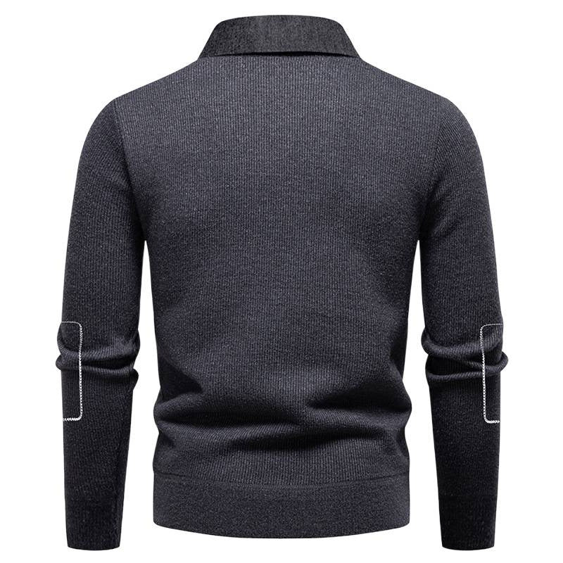 Herren Pullover Eleganter Kragen Strickmuster Modern