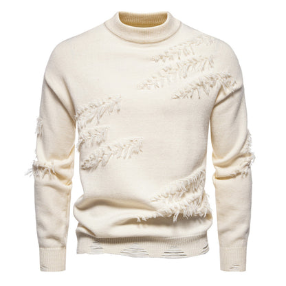 Herren Rollkragenpullover Modern Distressed Style