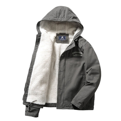 Herren Winterjacke gefüttert mit Kapuze und Innenfutter