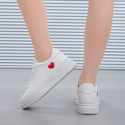 Damen Sneaker Bequem Herzförmig Laufsohle Mode - BerlinGlamour