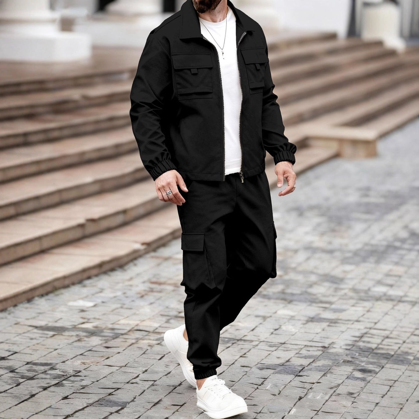Herren Anzug Lässig Freizeit Modern Utility Style