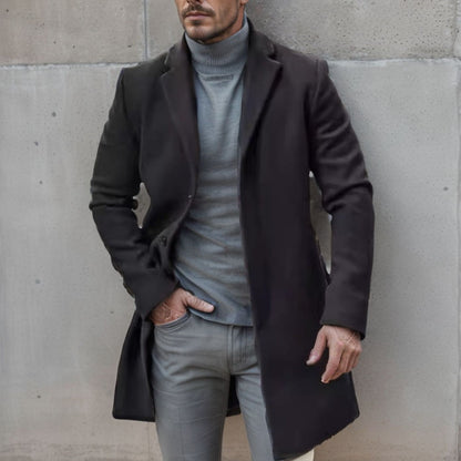Herren Mantel Langschwarz Eleganter Hochwertig - BerlinGlamour