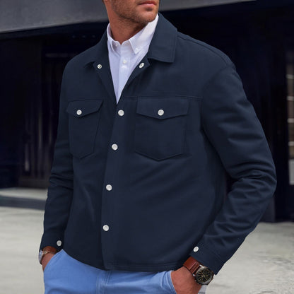 Herren Hemdjacke Modern mit Brusttaschen Schnitt Slimfit