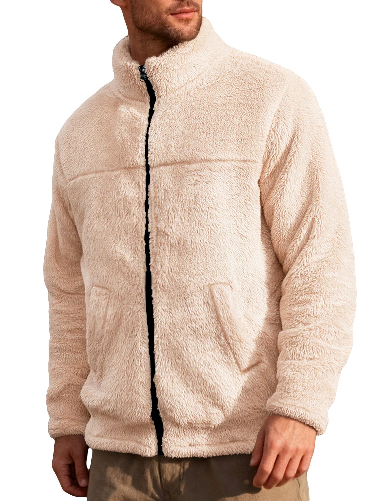 Herren Fleecejacke Weich Warm Hochkragen Outdoor